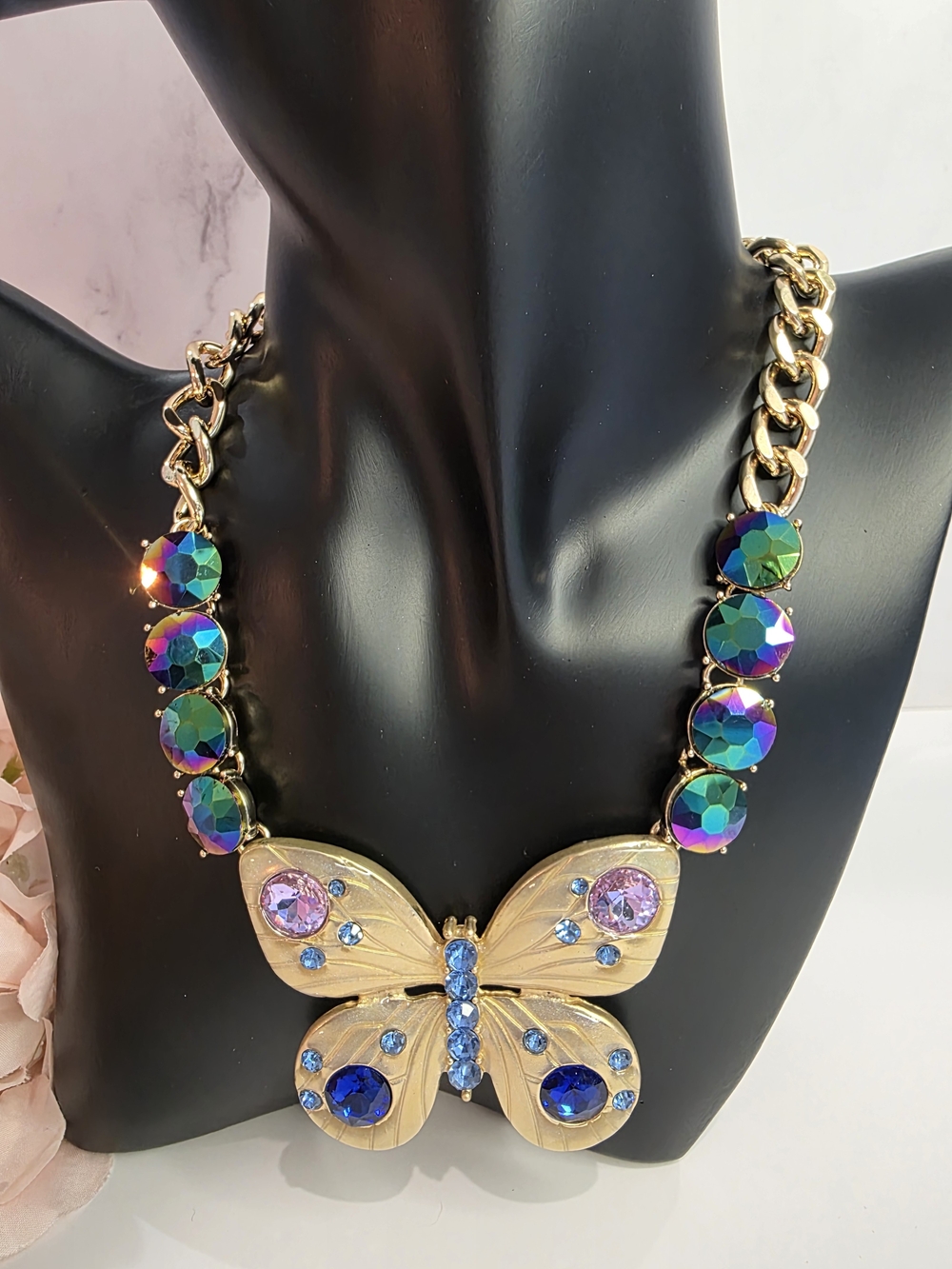 Betsey Johnson - Gold Butterfly Statement Necklace